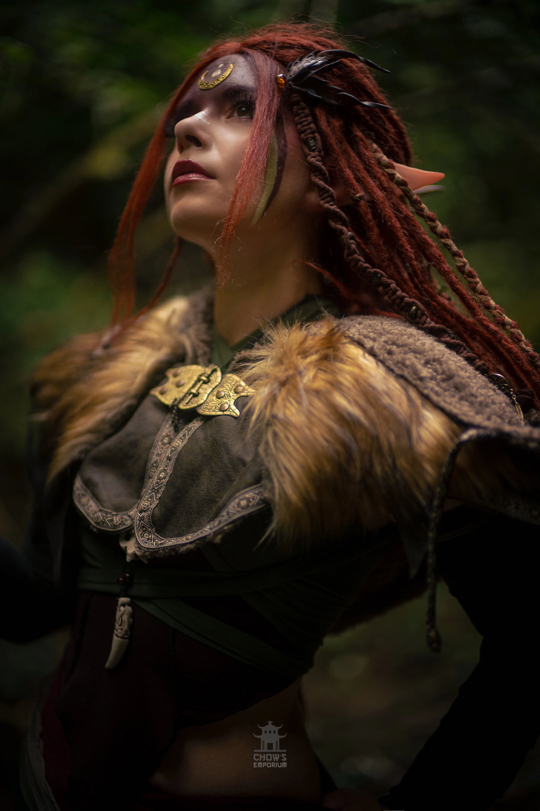 Green Ornate Faux Leather Hood