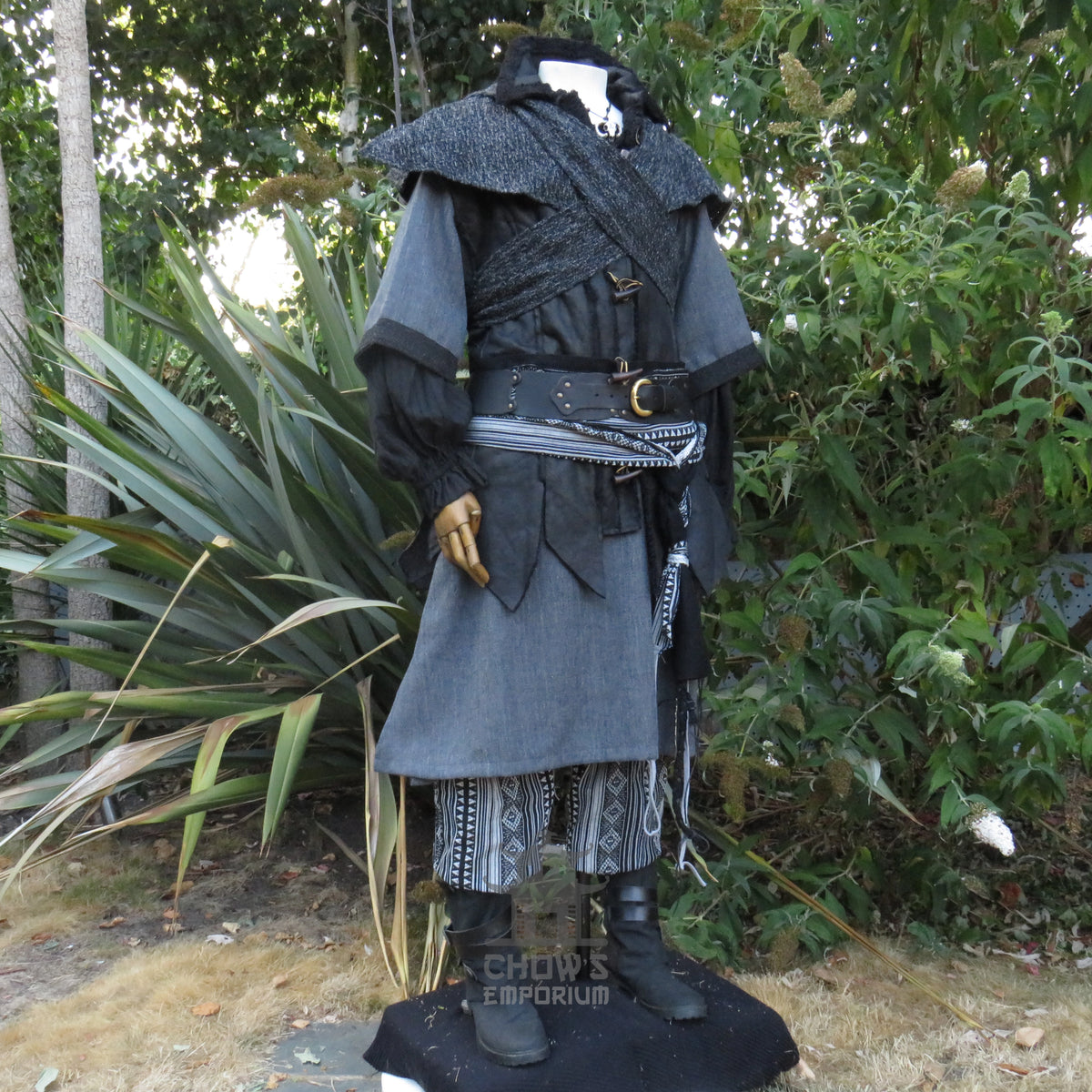 Nightstalker LARP Outfit, 5+ Pieces (Waistcoat, Tunic, Hood, Sash, Necklace)