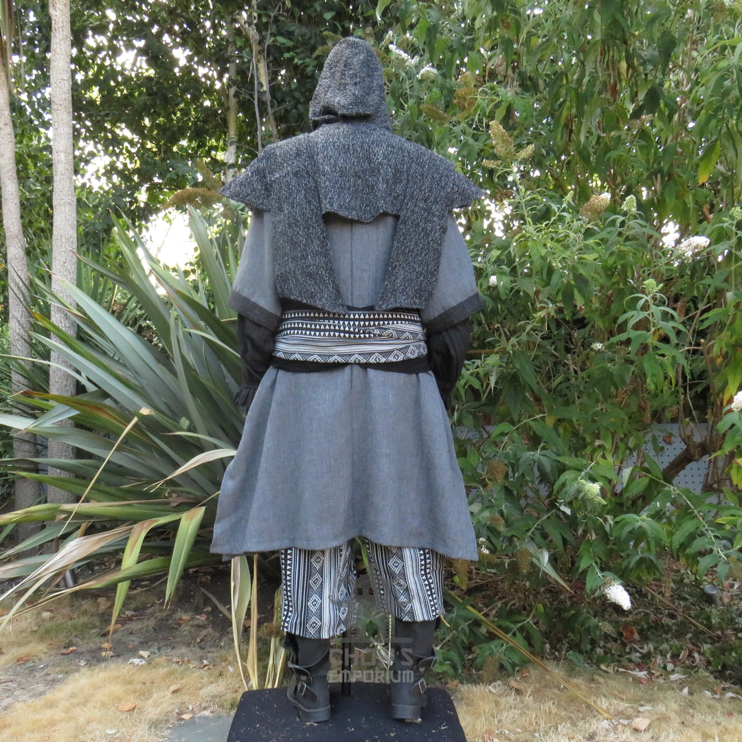 LARP Basic Outfit - 3 pieces Grey & Purple (Tunic, Hood, Sash)