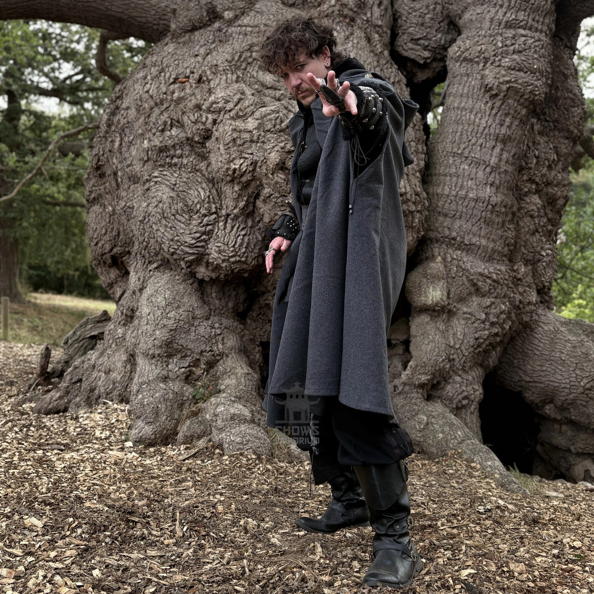 Grey Wool Hooded Cloak and Robe