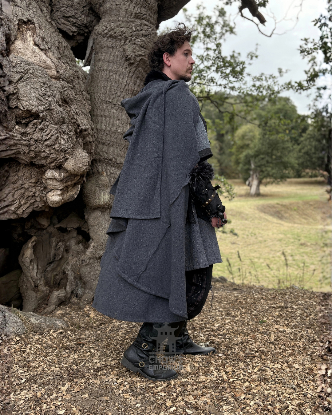Grey Wool Hooded Cloak and Robe