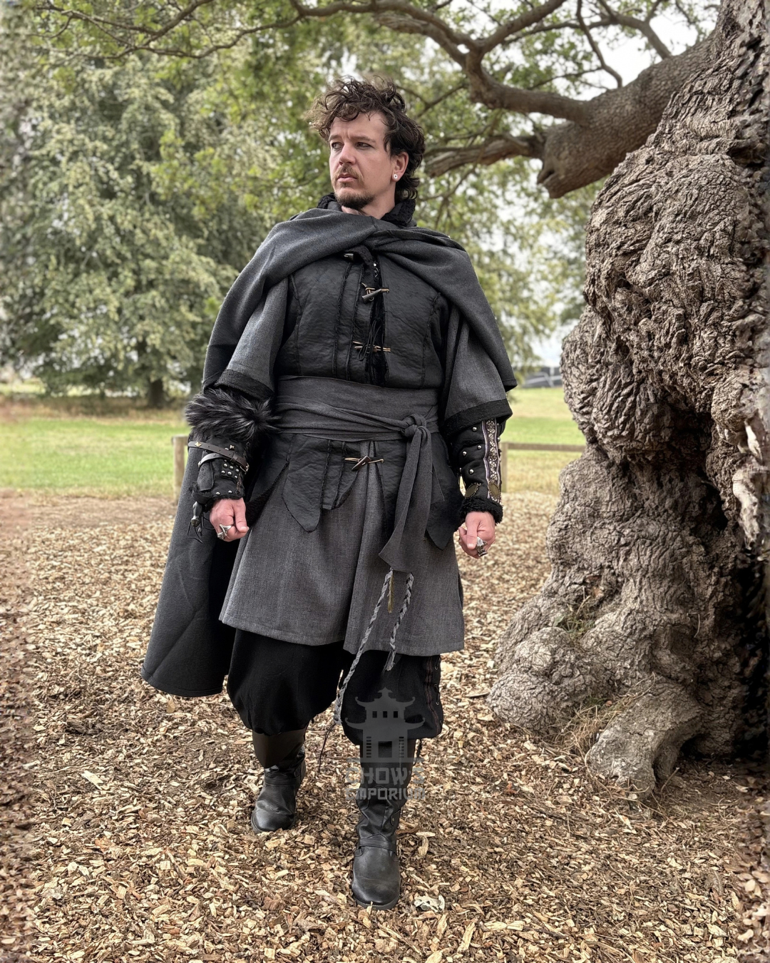 Grey Wool Hooded Cloak and Robe