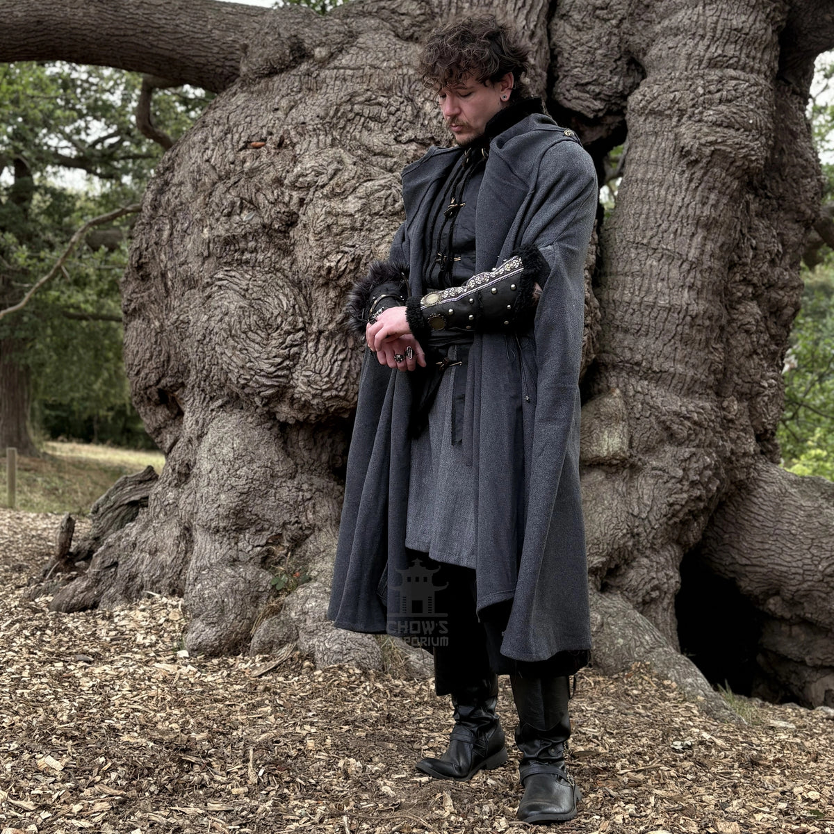 Grey Wool Hooded Cloak and Robe