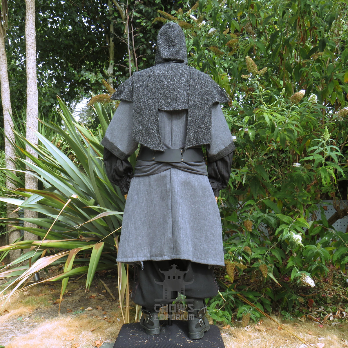 LARP Basic Outfit - 3 pieces Grey & Purple (Tunic, Hood, Sash)