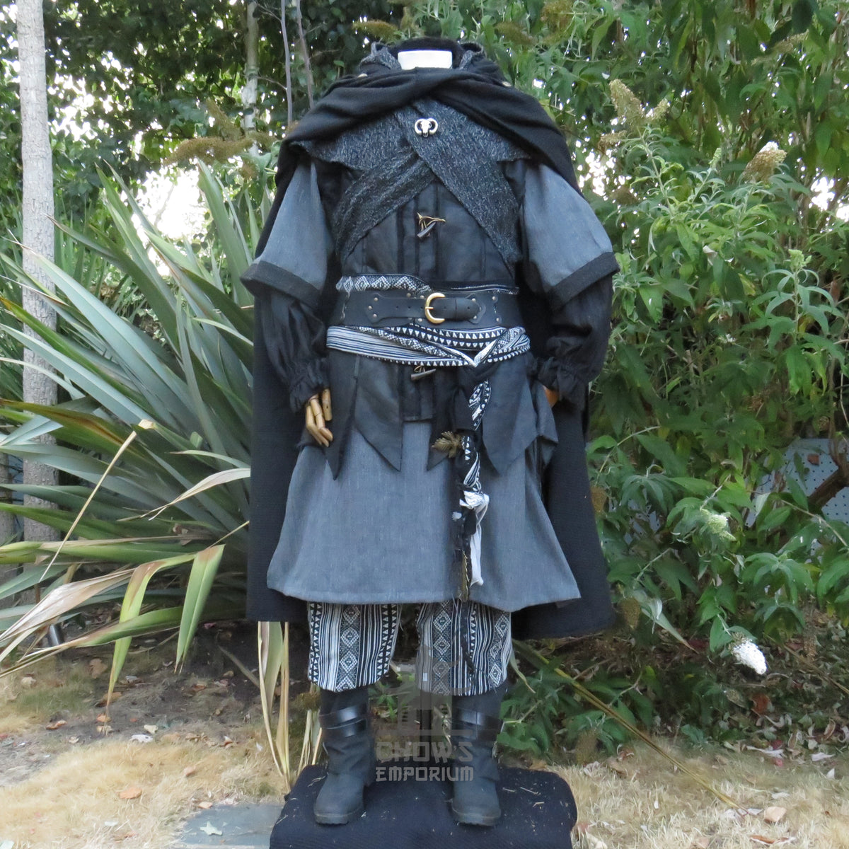 Nightstalker LARP Outfit, 5+ Pieces (Waistcoat, Tunic, Hood, Sash, Necklace)