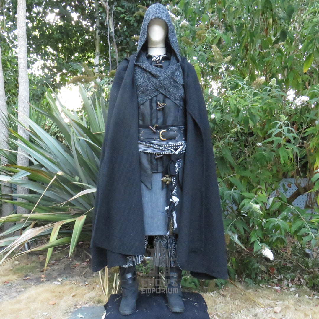 Nightstalker LARP Outfit, 5+ Pieces (Waistcoat, Tunic, Hood, Sash, Necklace)