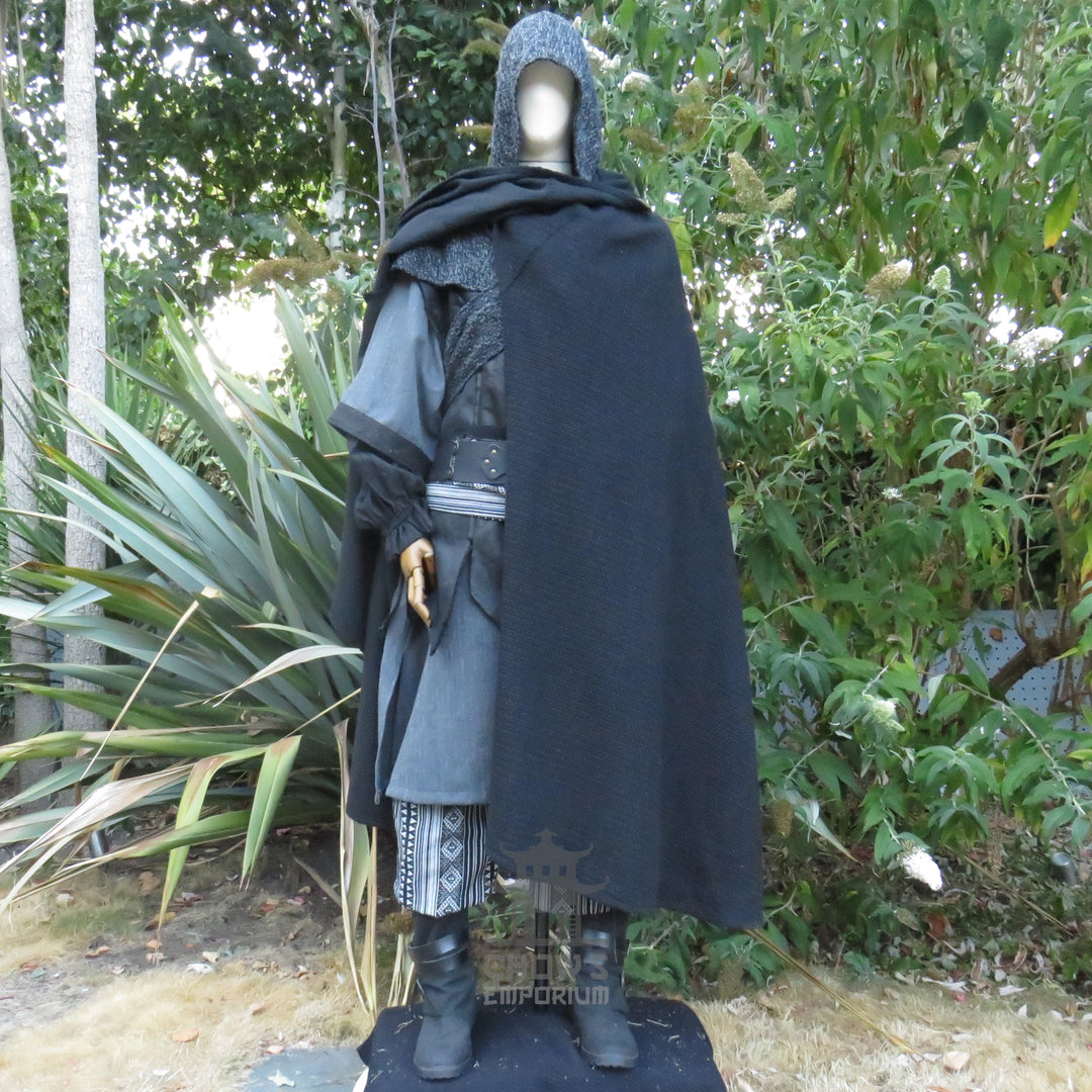 Nightstalker LARP Outfit, 5+ Pieces (Waistcoat, Tunic, Hood, Sash, Necklace)