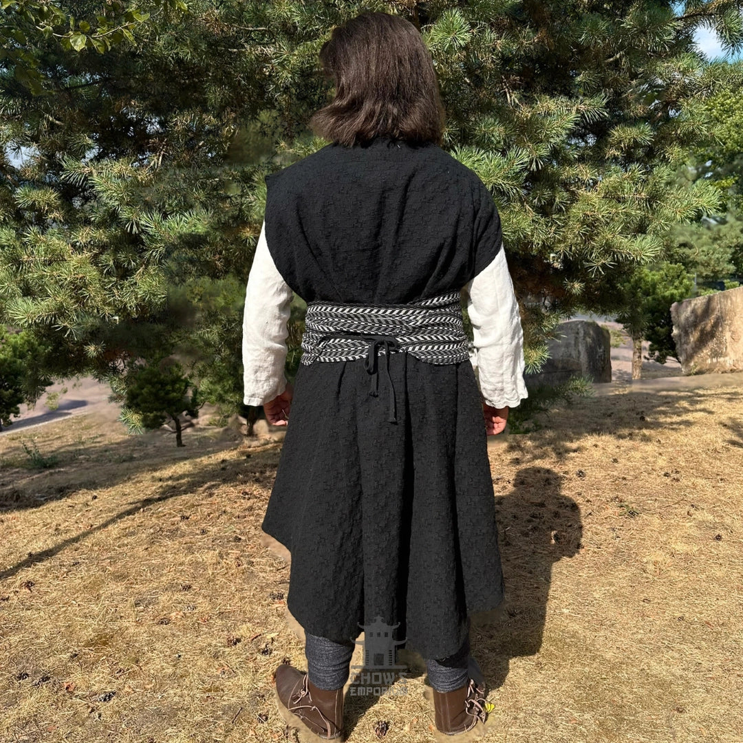 Pirate Panel Waistcoat and Sash in Black &amp; White