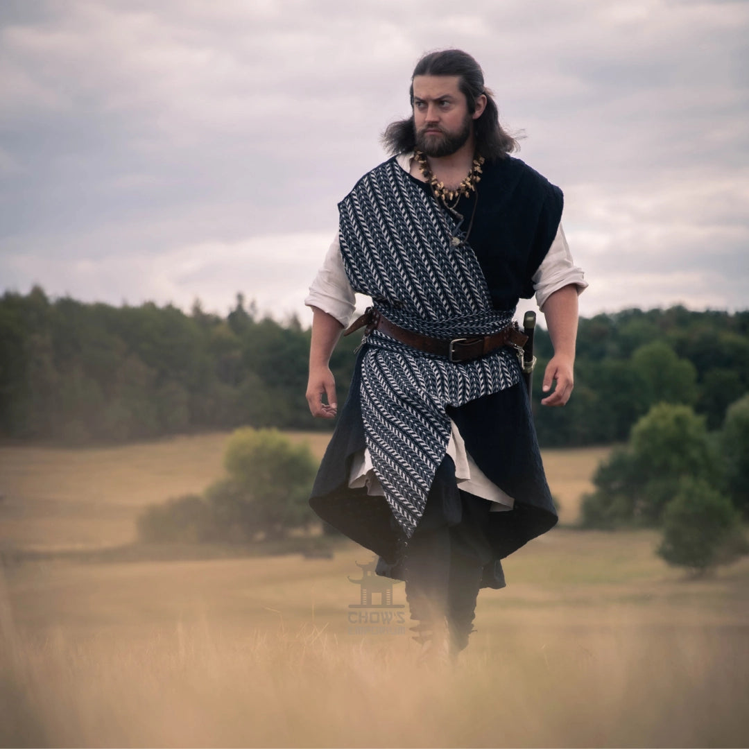 Pirate Panel Waistcoat and Sash in Black &amp; White