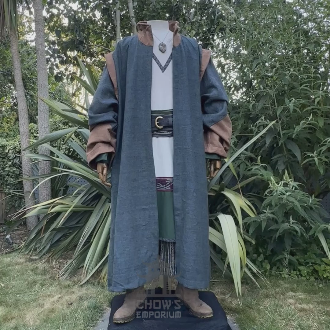 Viking Healer LARP Outfit - 4+ pieces (Robe, Tunic, Sash & Necklace )