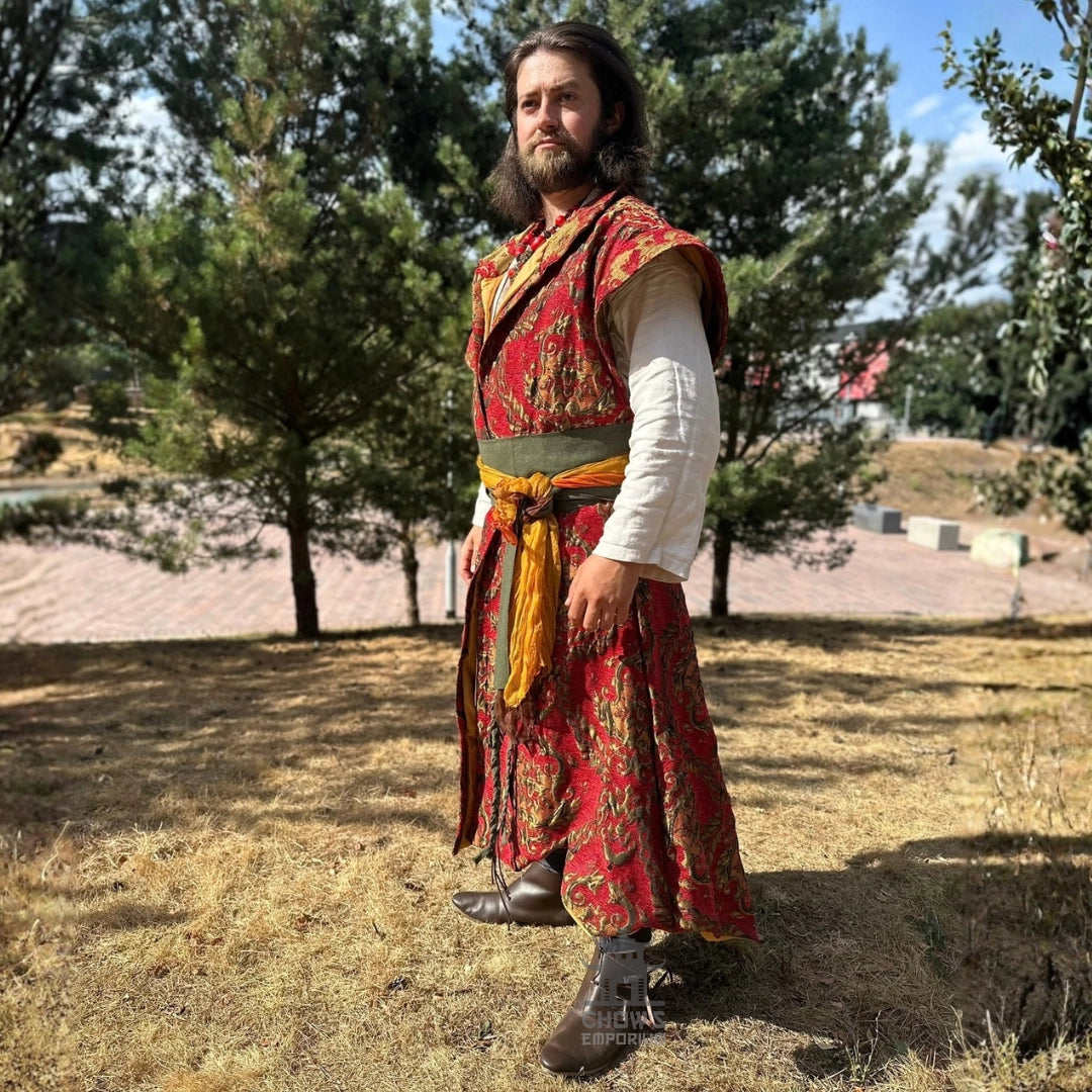 Regal Waistcoat in Red &amp; Gold