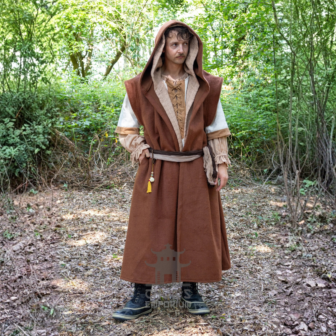 Rust Hooded Sleeveless Robe