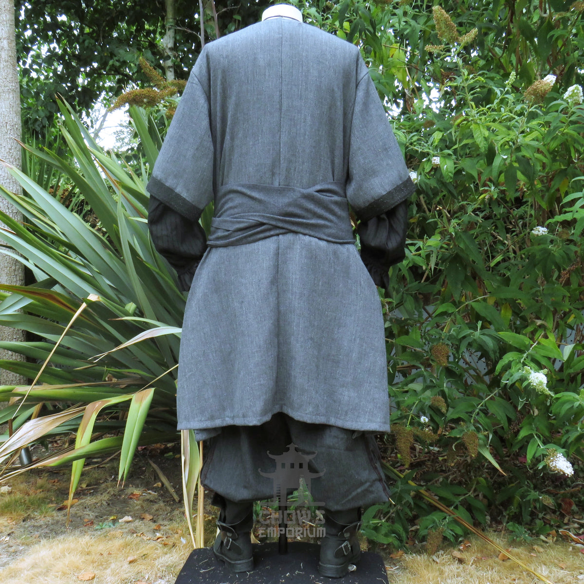 Ashen Rogue LARP Outfit, 5+ Pieces (Waistcoat, Tunic, Hood, Sash, Necklace)