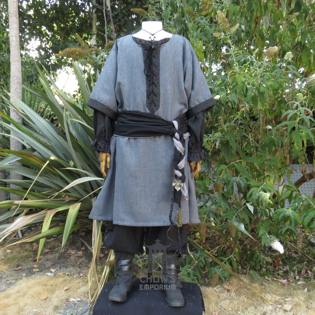 The Ashen Huntsman LARP Outfit - 4+ pieces (Robe, Waistcoat, Vambraces, Sash)