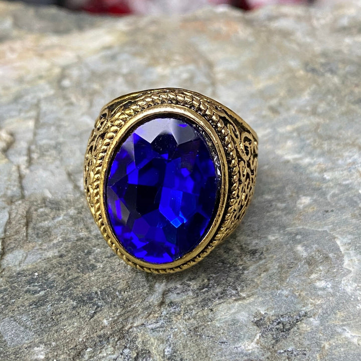 Gemstone Ring - Gold (Blue) - Chows Emporium Ltd