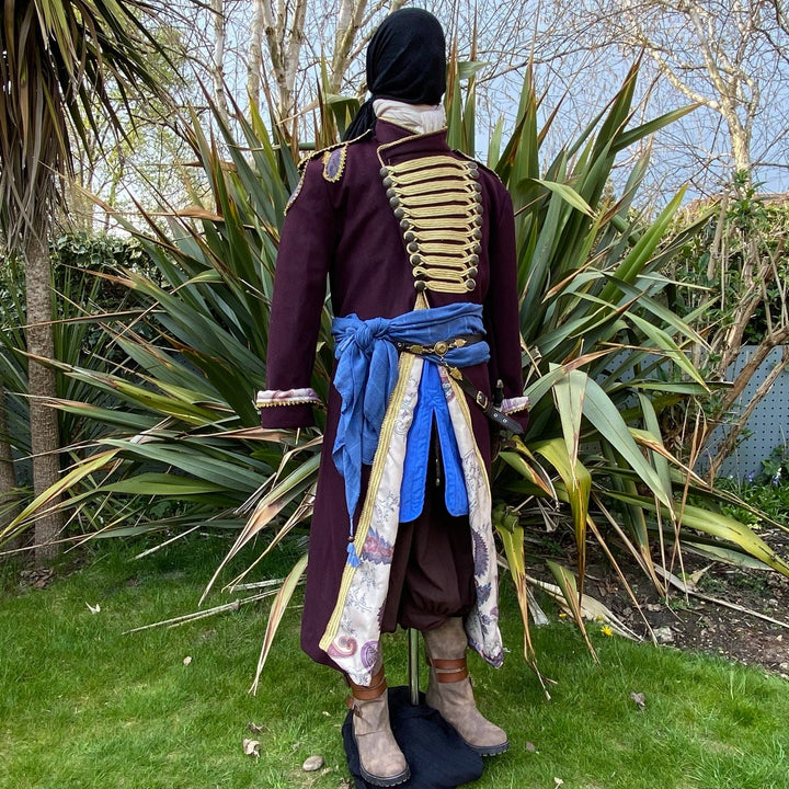 Pirate King LARP Outfit - 2 Piece Set; Maroon Coat, Thin Gambeson - Chows Emporium Ltd