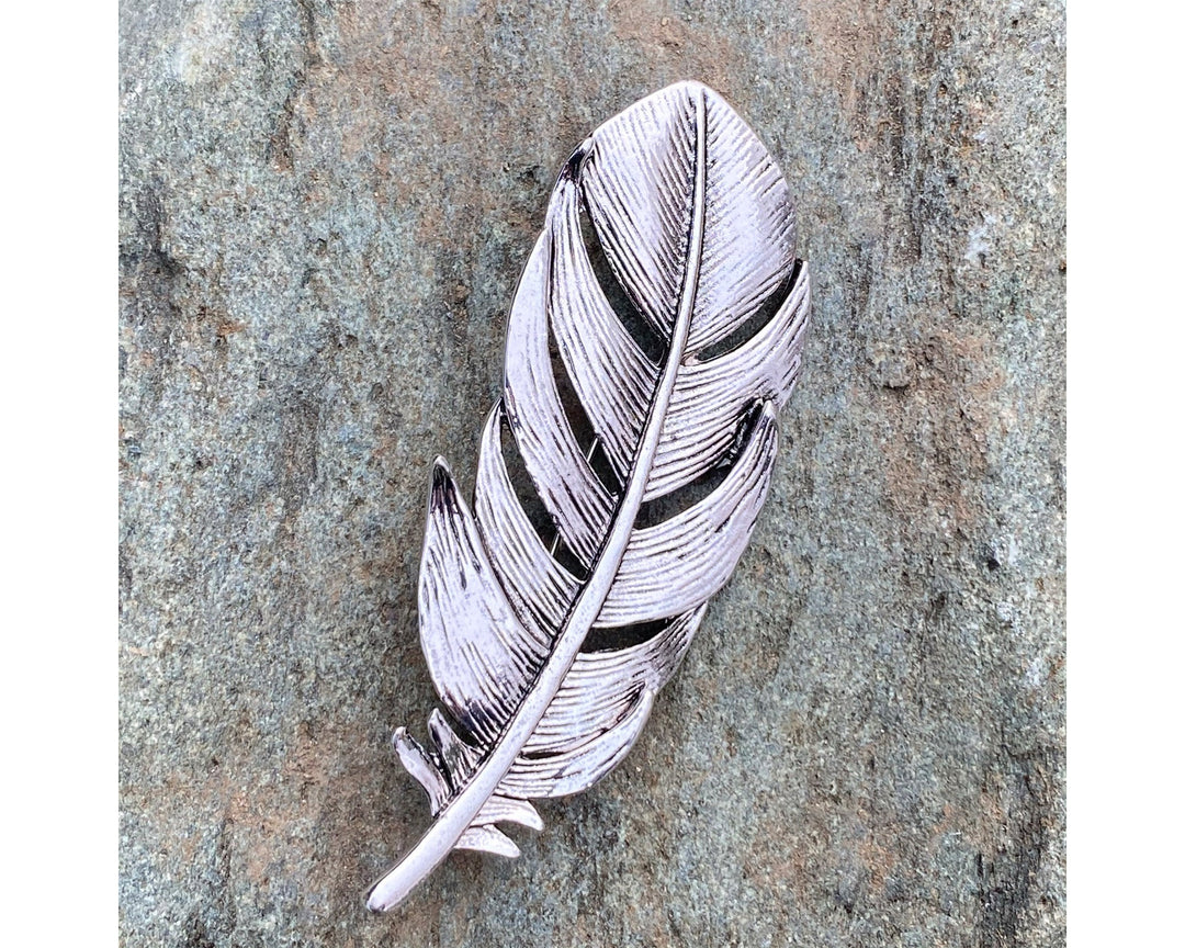 Brooch, Feather, Pin, House Sigil, Silver LARP accessory, for Cosplay, Renaissance Faire, Vikings, Medieval History Costumes - Chows Emporium Ltd