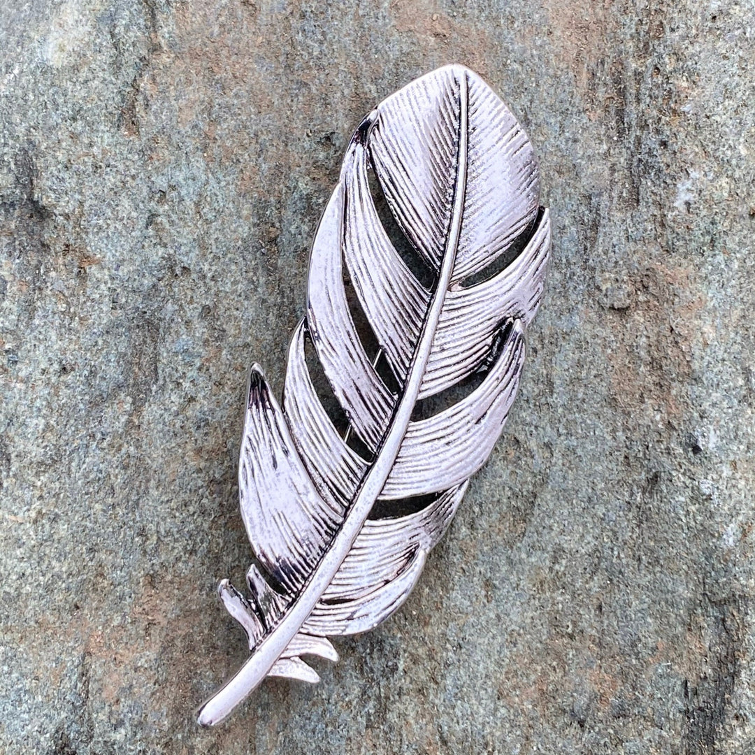 Brooch, Feather, Pin, House Sigil, Silver LARP accessory, for Cosplay, Renaissance Faire, Vikings, Medieval History Costumes - Chows Emporium Ltd