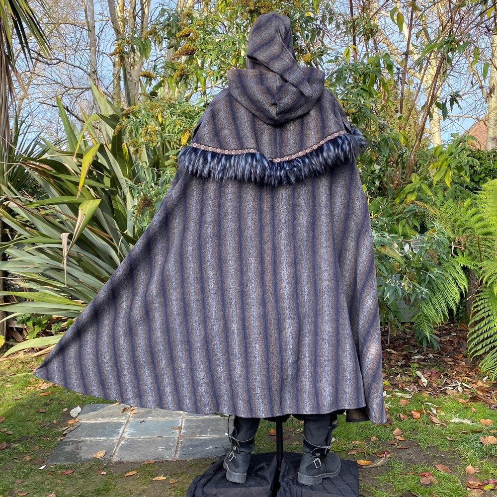 Arcane Warrior LARP Outfit - 4 pieces; Cloak, Blue & Grey - Tunic, Hood and Sash - Chows Emporium Ltd