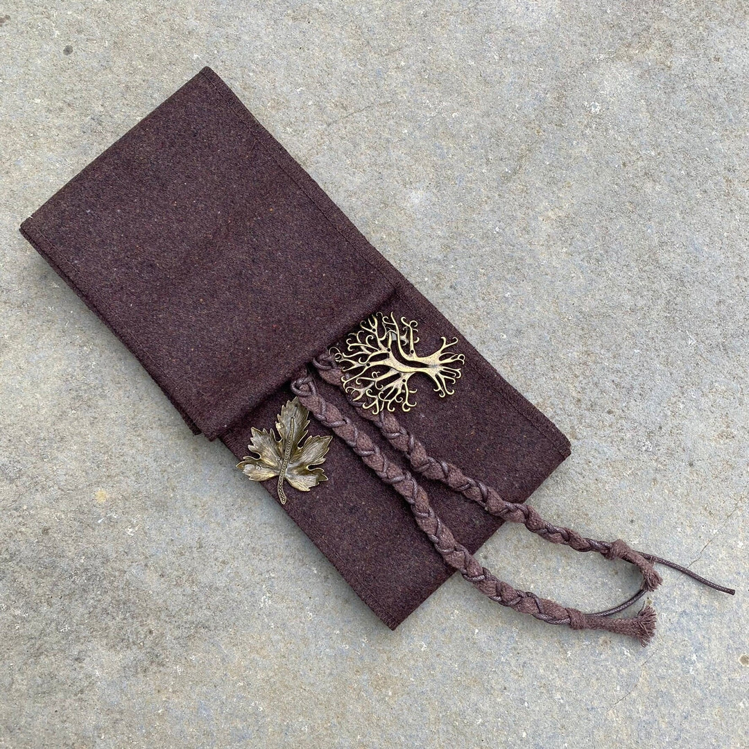 LARP Sash with Decorative Accessories - Brown Wool - Gift Ideas - Chows Emporium Ltd