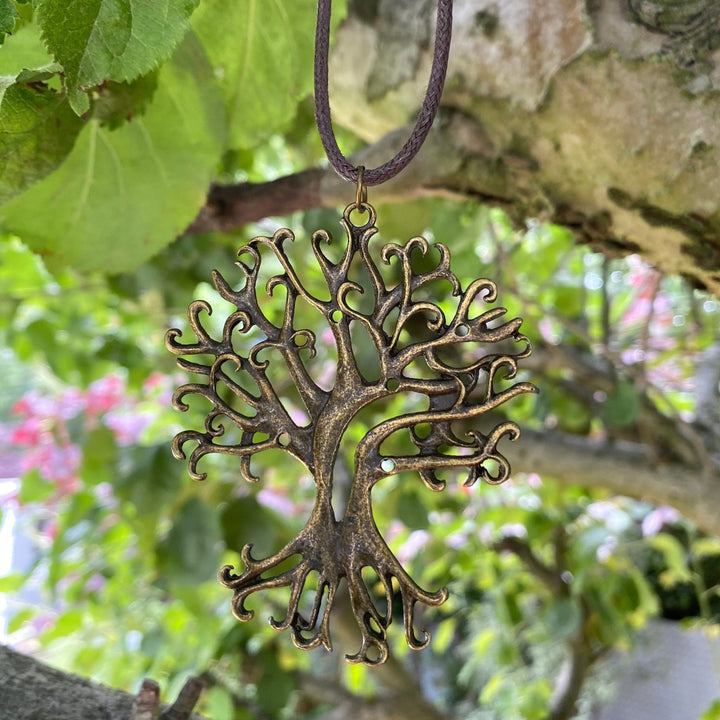 Tree Shaped Necklace - LARP Sash, Amulets, Accessory - Brass Color - Chows Emporium Ltd