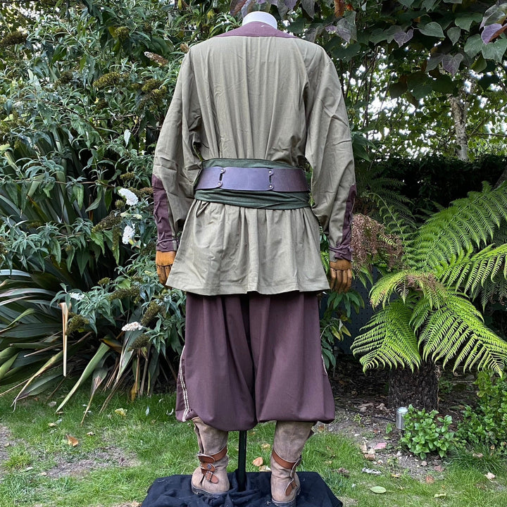 LARP Viking Shirt - Two Tone Green & Brown - Lightweight Cotton Mix - Chows Emporium Ltd