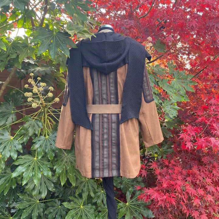 Druid of Middle Earth LARP Outfit - 2 Pieces; Ornate Layer Jacket, Wrap Around Hood - Chows Emporium Ltd