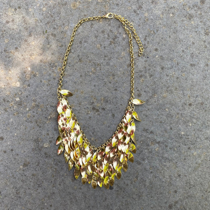 LARP Chainmail Necklace - Gold - 6 Layered Leaf Necklace - Chows Emporium Ltd