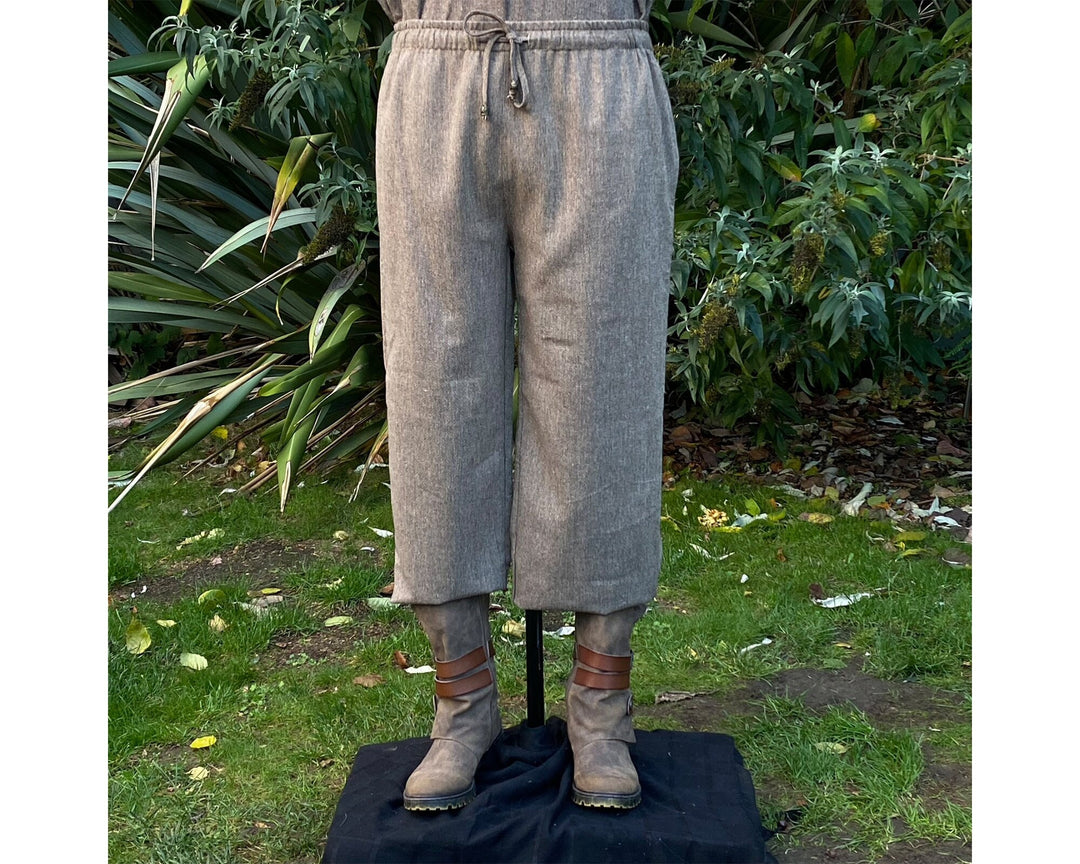 Medieval Straight Leg Pants - Brown Wool Trousers - Chows Emporium Ltd